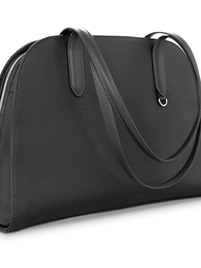 Genuine Leather Tote Bag For Women Multi-Pockets Designer Shoulder Tote Work Pur